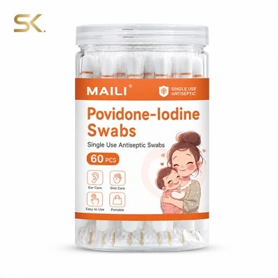 Wattestäbchen mit Jod desinfizieren
